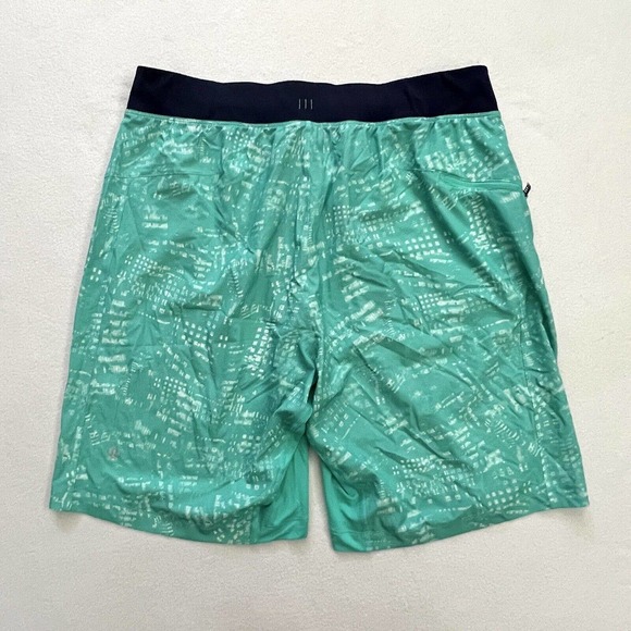 Lululemon Men Teal Abstract Print 9" THE Short Linerless Unlined Drawstring L - Picture 12 of 12